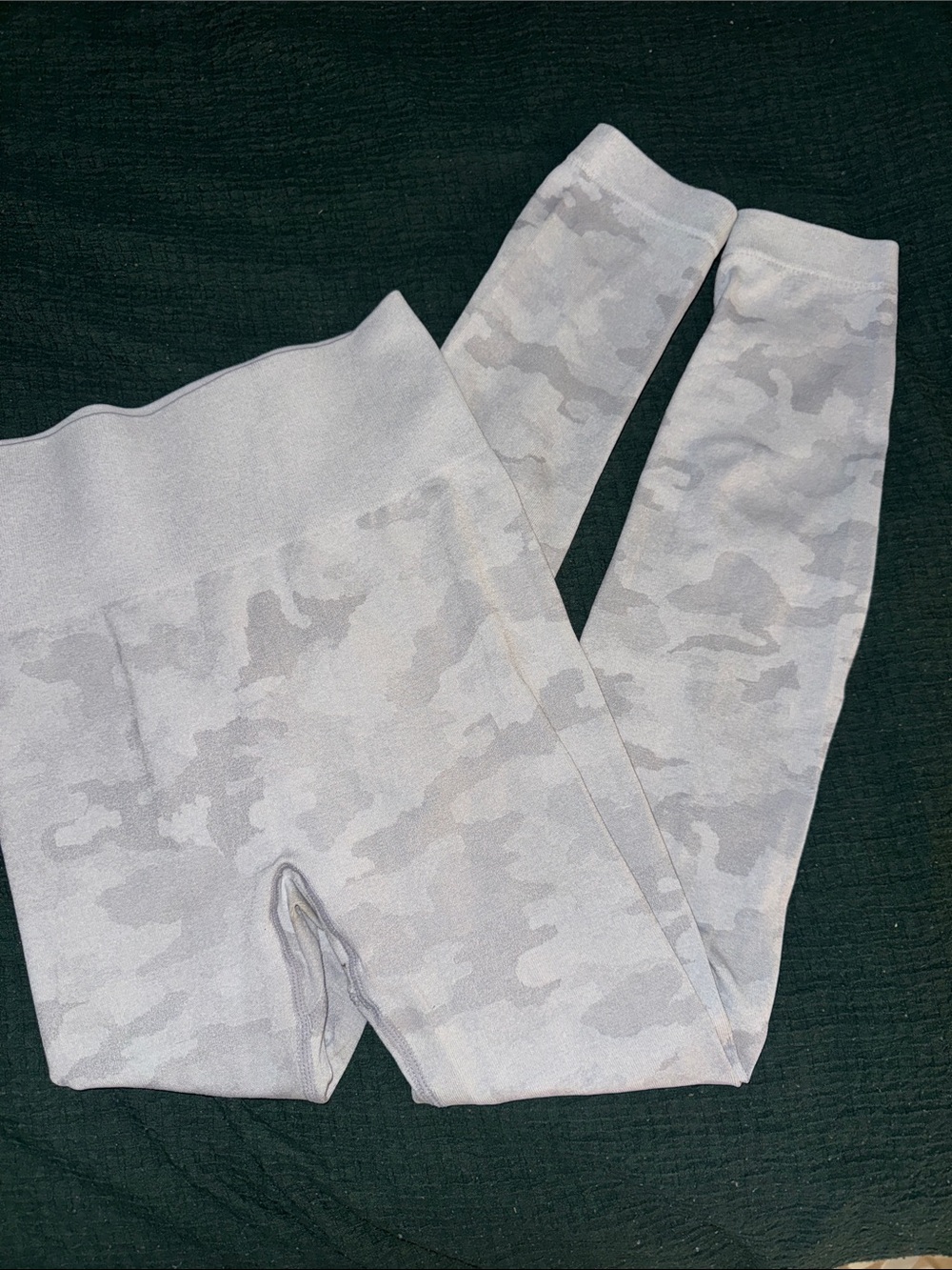 Womens Light Gray Camo Leggings - Brand Unspecified